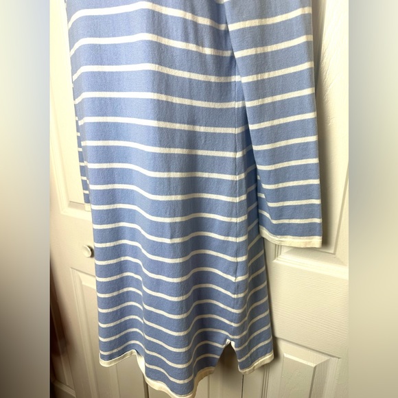 STS SAIL TO SABLE Nautical Striped Sweater Dress Blue White Scoop Neck Knit - Picture 4 of 10